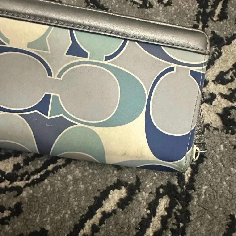 Coach POPPY Blue and Gray Women's Wallet